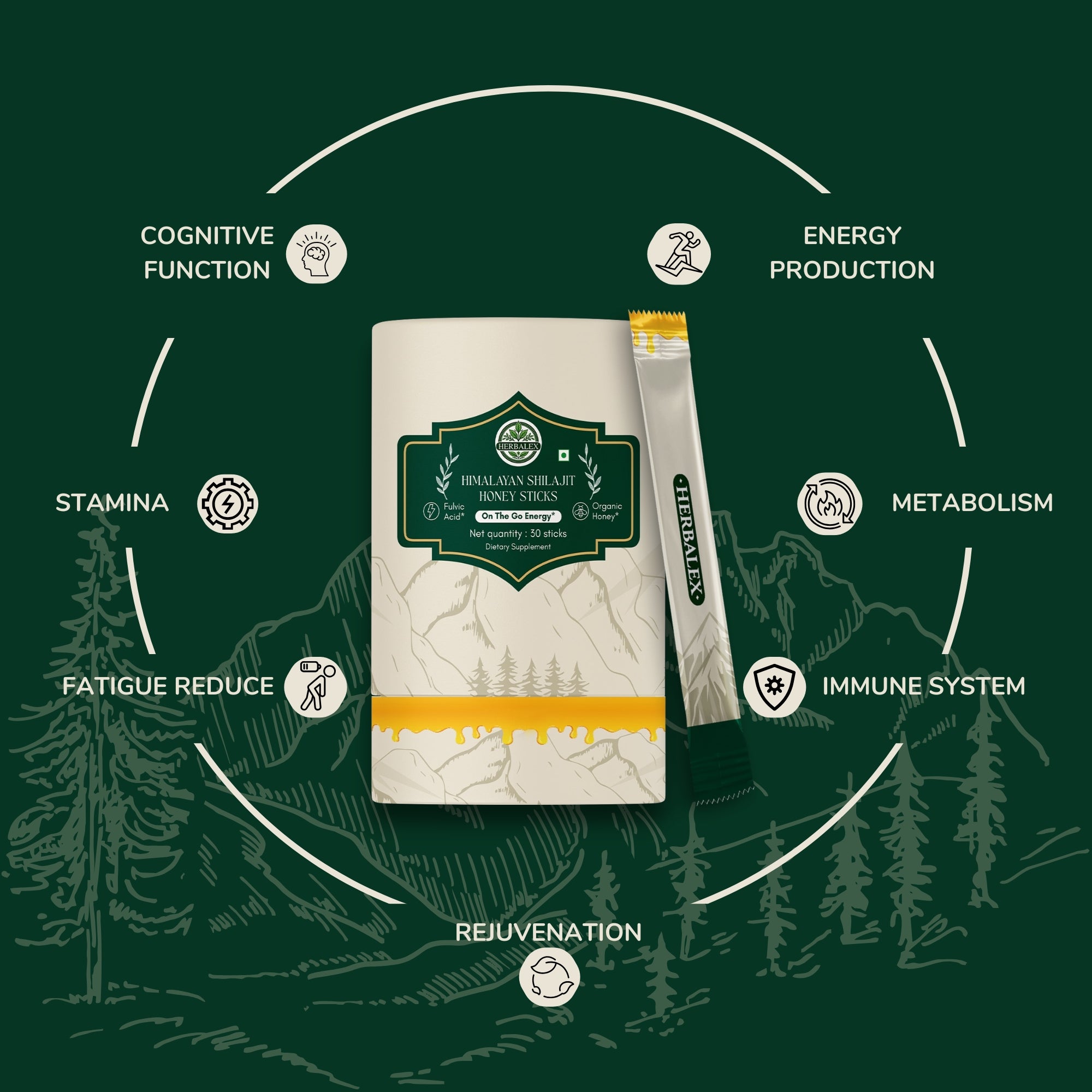 Herbalex | Shilajit Honey Sticks